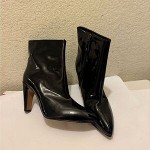 Toral Shiny Black Heeled Boots made in Spain size 40